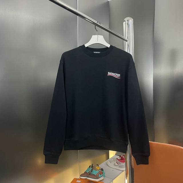 上新 纯原臻品 顶级原版复刻 Balenciaga 巴黎世家2025Ss可乐波浪刺绣字母圆领卫衣火 原版面料高版本高品质网红明星同款 螺纹领口，版型超棒 高端定