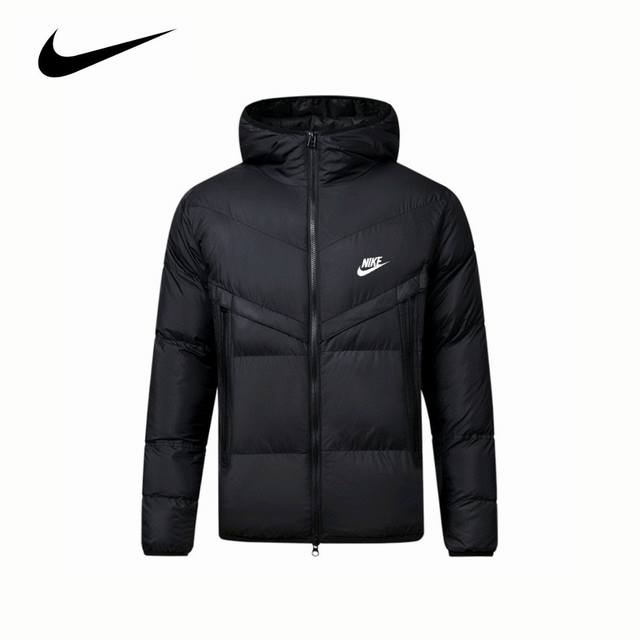 顶级版本 专柜品质 耐克Nike As 经典短款连帽羽绒棉服外套 Nike As M Nsw Sf Windrunner Hd Jkt 24Ss 冬季情侣款男士