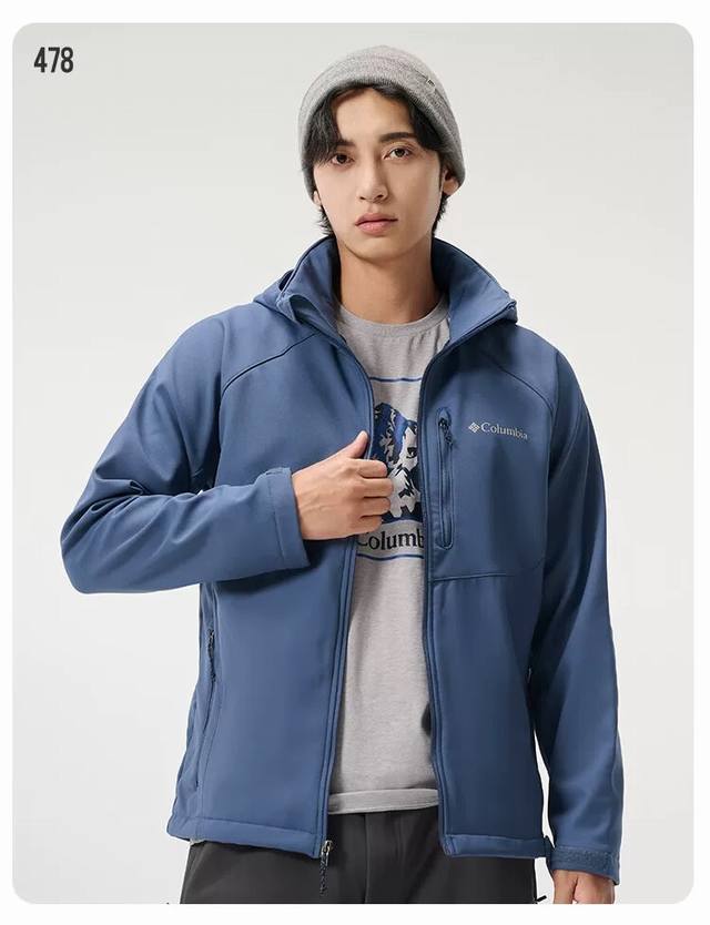 官网同步！更多细节图展示 Columbia哥伦比亚软壳衣男户外防风加绒外套秋冬新款夹克 高端户外哥伦比亚家外套！复合聚酯纤维防水面料 ！全刺绣工艺！ 定制原版防