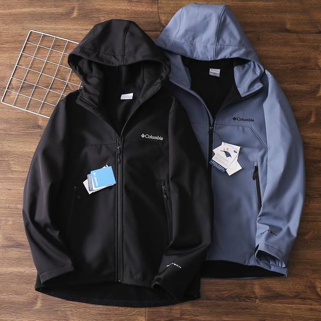 官网同步！Columbia哥伦比亚软壳衣男户外防风加绒外套秋冬新款夹克 高端户外哥伦比亚家外套！复合聚酯纤维防水面料 ！全刺绣工艺！ 定制原版防水拉链！全套刺绣