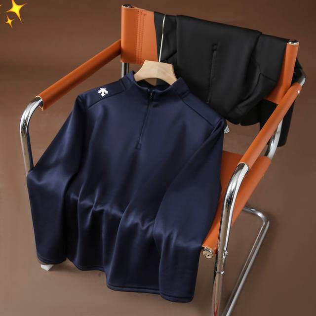 加绒款 迪桑特 迪家冬季加绒半高领运动休闲卫衣