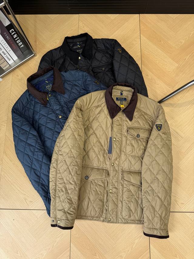 Ralph Lauren 拉夫劳伦经典老钱风工装菱格复古棉服夹克外套 超重工 超多细节 进口机压线格工艺对格立体剪裁 经典H版型演绎秋冬叠搭造型保暖神器英伦风百