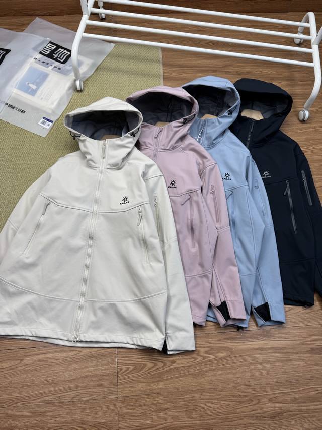 Kailas 凯乐石男女Softshell刺绣标软壳衣情侣款登山防水冲锋衣户外登山必备 高海拔登山防风保暖户外连帽外套男 面料高性能区域设计，核心躯干区域采用3