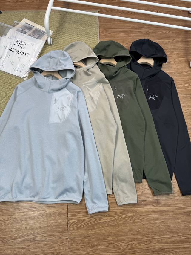 Arcteryx Covert Hoody始祖鸟保暖抓绒连帽卫衣 采用三组花色混纺面料 内里加绒 保暖的同时不闷汗 春秋单穿内搭都合适 表面针织横纹肌理 面料耐