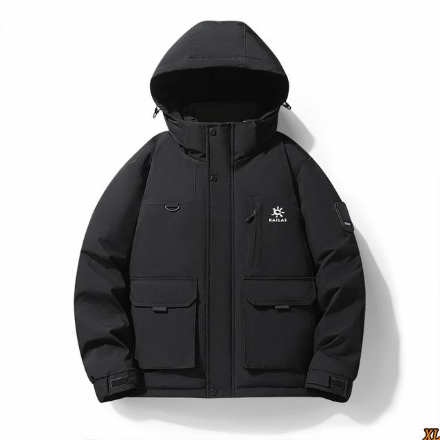 Kailas凯乐石 独家实拍上新 M-7Xl 冬季高品质冲锋衣羽绒服宽松大码新白鸭绒连帽石墨烯加厚保暖羽绒外套，本季主打，货源充足，放心主推，高端品质，经典设计