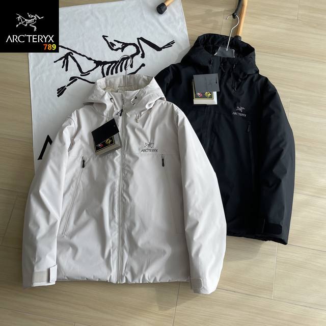 冬款棉服Arc'teryx 始祖鸟两色冬季功能性挡风防水连帽棉服外套 专柜一比一开模版型超级正上身效果极佳挺阔有质感 户外功能黑科技3防面料，采用高密度防泼水面