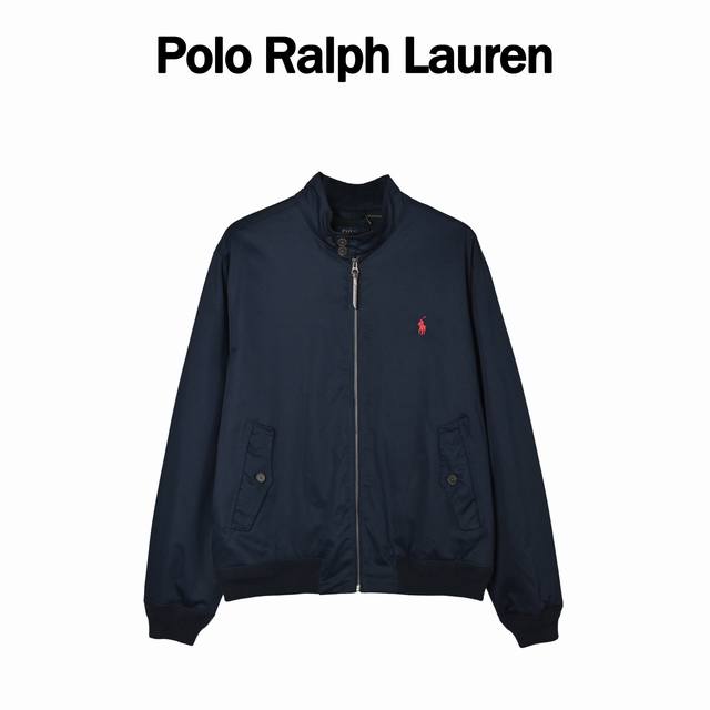 Ralphlauren 拉夫劳伦哈灵顿立领红标夹克 经典男女同款老干部拉链夹克外套 易梦玲同款众多穿搭博主上身推荐，哈林顿夹克的版型翻领拉链防风设计，藏蓝色搭配