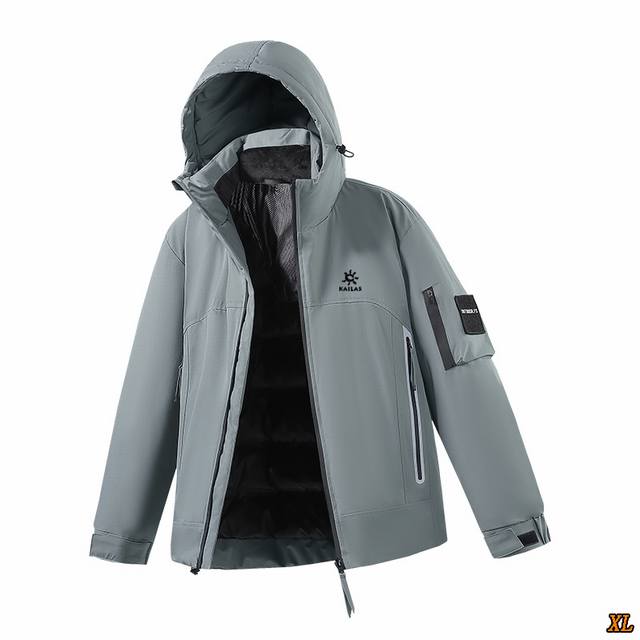 Kailas凯乐石 独家实拍上新 M-7Xl 冬季高品质羽绒服时尚休闲白鸭绒连帽情侣外套宽松大码羽绒外套，本季主打，货源充足，放心主推，高端品质，经典设计，做工