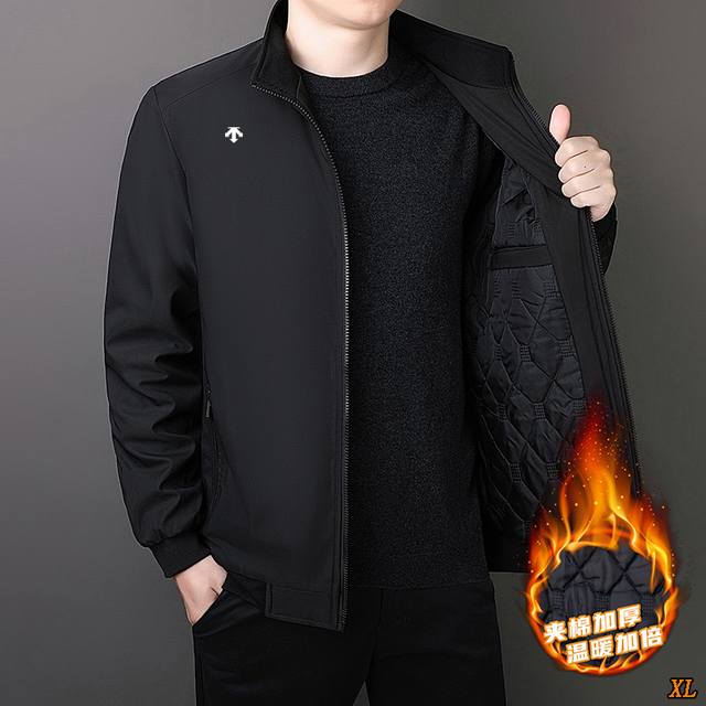 Descente迪桑特 独家实拍上新冬季高品质加绒超级厚立领加绒内里休闲百搭冬季冷冬抗寒加厚棉衣，本季主打，货源充足，放心主推，高端品质，经典设计，做工出色，经