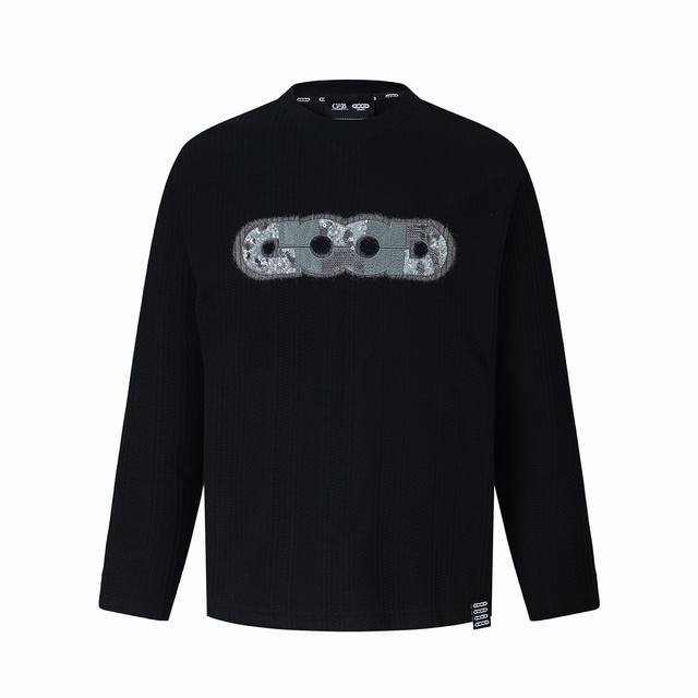 Goodbrand25Fw拼接珠片针织长袖 Colors:黑色、杏色 Size:S-Xl