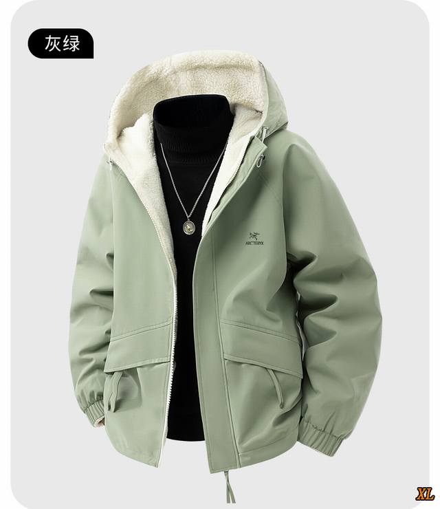 Arc’Teryx始祖鸟 独家实拍上新冬季高品质连帽棉服夹克羊羔绒潮流户外两面穿冲锋衣男女外套防风防水登山运动加厚棉衣，本季主打，货源充足，放心主推，高端品质，