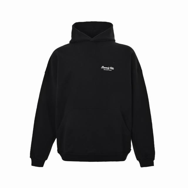 Balenciaga 巴黎世家 24Fw 比弗利山庄限定刺绣连帽卫衣 采用订色订染毛圈纯棉卫衣面，420G双股双纱，手感舒适 进口针织针梳棉进行制作，厚度适中，