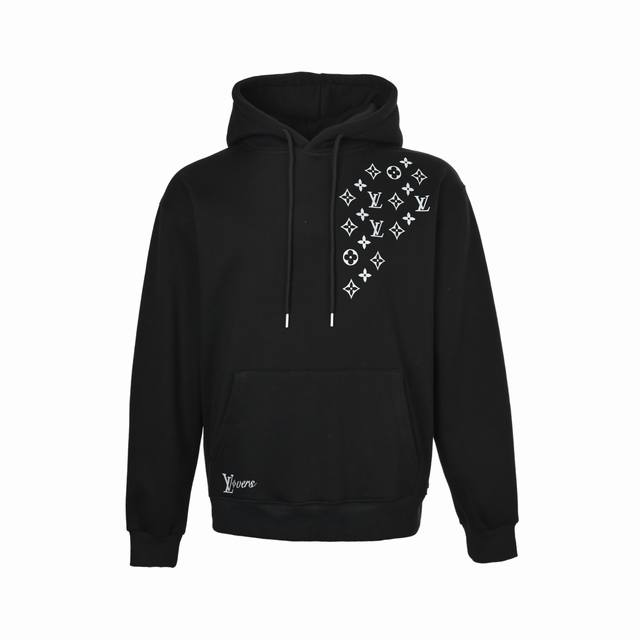 Louis Vuitton 路易威登 25Fw菱形老花连帽卫衣 480G高级精梳棉面料 专柜领标 代购级白色厚板吊牌 原版吊粒 前后都是立体发泡印花 层次感很强