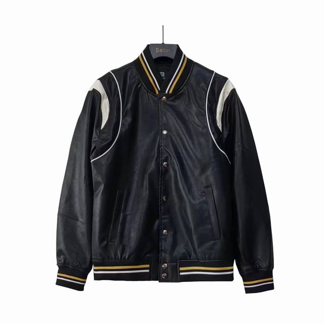 实拍细节图+尺码表 Givenchy 纪梵希单排扣皮衣棒球服夹克 易烊千玺 范丞丞同款 原版1:1开发 最高版本 定制原版提花螺纹、领款、袖子 原版一致 辅料、