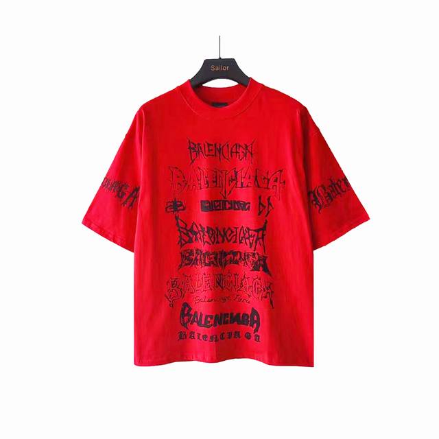 实拍细节图+尺码表 巴黎世家 Balenciaga龙年限定款短袖 龙年限定结合品牌Logo 椭圆机印花细腻 图案部份采用涂鸦风格 多工艺字体结合 领口肩部高密度