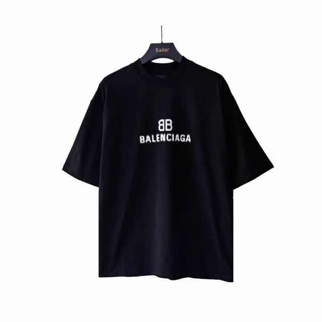 实拍细节图+尺码表 巴黎世家Balenciaga马赛克短袖 巴黎世家模糊短袖 21年新主麦上身 印花采用康丽直喷 区别市场面料采用32S240克 大货三标齐+码