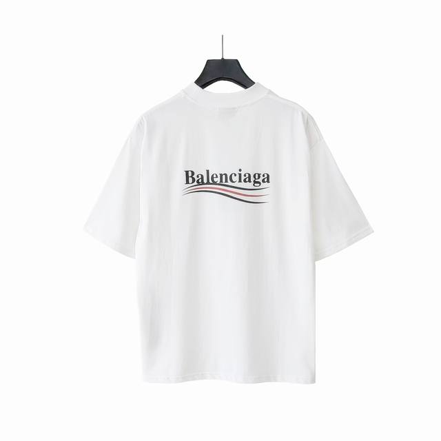 实拍细节图 +尺码表 巴黎世家 Balenciaga可乐海浪撕裂破坏短袖 经典可乐波浪印花 椭圆机进口撕裂浆工艺 激光对位下摆袖口领口磨破 整体印花无牙边 32