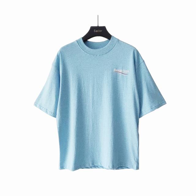 实拍细节图 +尺码表 巴黎世家 Balenciaga可乐海浪撕裂破坏短袖 经典可乐波浪印花 椭圆机进口撕裂浆工艺 激光对位下摆袖口领口磨破 整体印花无牙边 32