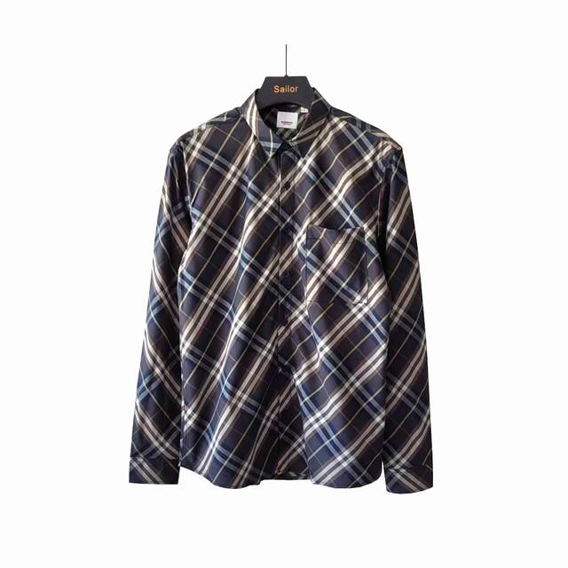 实拍细节图 +尺码表 Burberry 巴宝莉 斜格经典元素新款衬衫 官方原版一比一复刻 采用高端弹力棉府绸面料 辅料全部原版定做 三标齐全 还原专柜 区别市场
