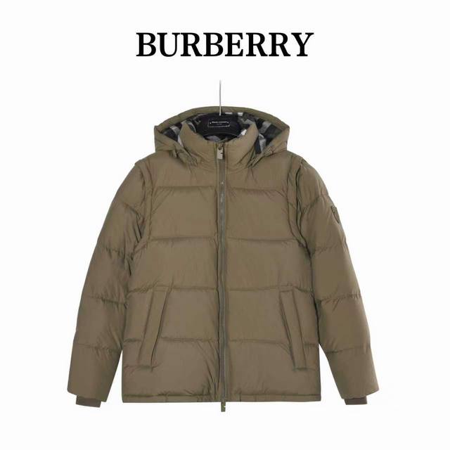 Burberry 巴宝莉 25Fw手臂盾牌连帽拆卸羽绒服 采用新国标90白鸭绒填充，顶级版本，区分市面通货，帽子可拆卸，领口防风设计更加保暖。男女同款全新美学灵