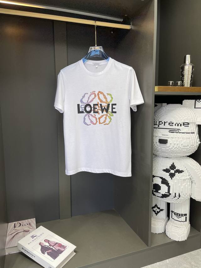 Loewe**罗意威 胖子福利 M-6Xl{最大穿230斤｝立体凹凸工艺图案短袖 胸前印花短袖采用进口丝光棉面料。上身透气，不起球，手感柔软舒适，全衣平车走线立