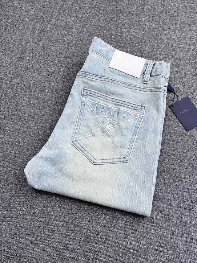 普拉达 p家族出品 柜+ 超柔和水洗牛仔裤 罕见贸易公司订单牛货，上身爆帅，小直筒设计，修身裁剪，男款顶级休闲棉质！高端弹力四季百搭通勤牛仔男裤！！！ 款式极其