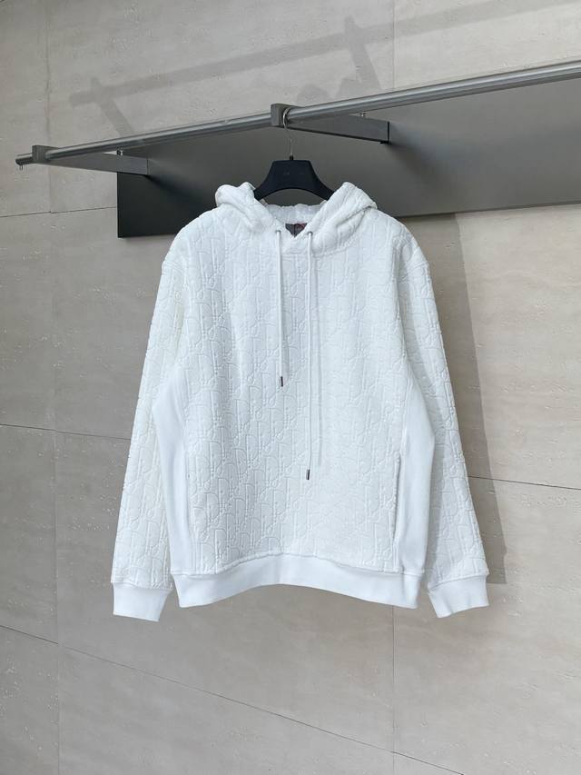 Dio* 迪奥 Obliave 满印提花字母毛巾棉连帽卫衣 定制Dior 提花面料 手感柔软 舒适贴肤 饰以同色调提花图案点缀正面 细腻交织 琳琅满目 犹如艺术