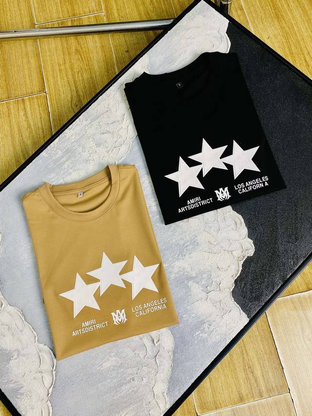 官网同款可穿205斤 埃米尔Amiri 原单品质 2025最新款短袖 精选专柜订制顶级双丝光棉进口面料 所有细节做工完美1比1复刻 还原正品百分百 原版五金 高