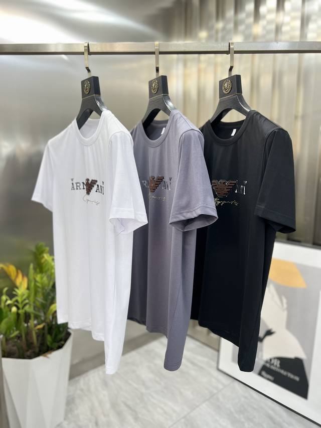 Armani 阿玛尼 2025春夏新品 三标齐全 T恤短袖 好货不用过多介绍 看细节 专柜码数：M-6Xl 最大穿230