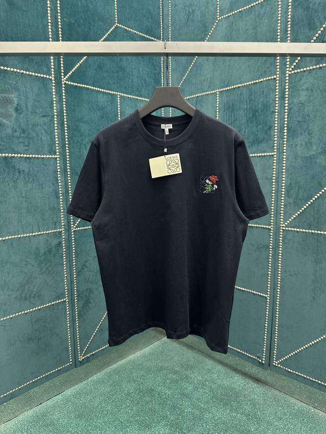 罗意威 25Ss新款藏蓝小花T恤 高版本 男女同款 码数：S.M.L.Xl.
