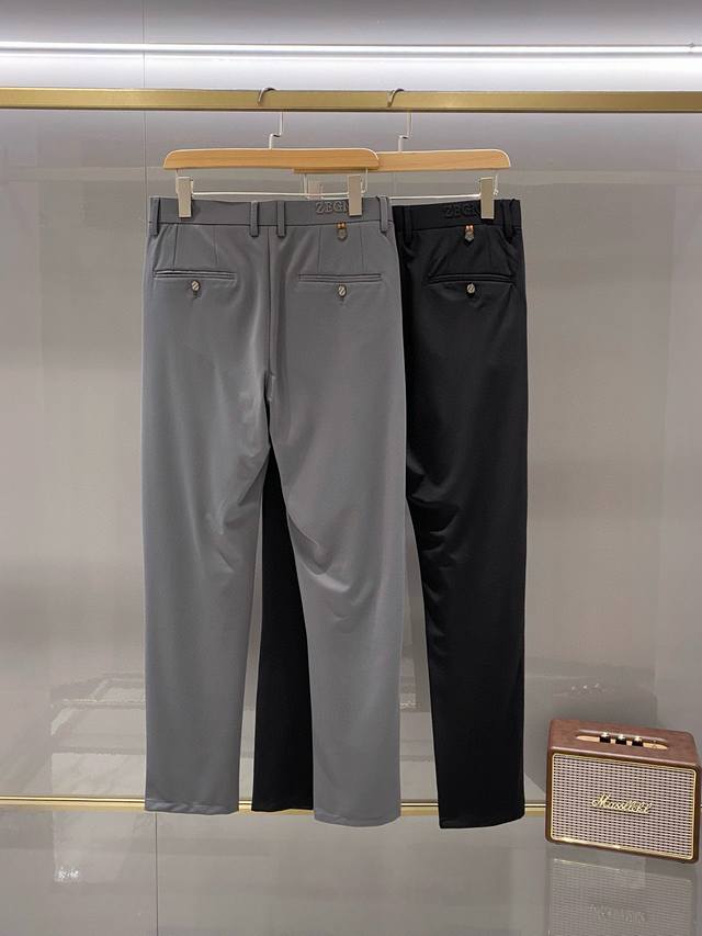 两色西裤A.25003。 价格 25Fw夏季节新品系列！-Zegn*A男士修身合体版型纯棉轻薄有型的西裤！ 经典纯色棉质直筒修身长裤，男士裤腰经典时尚百搭商务休