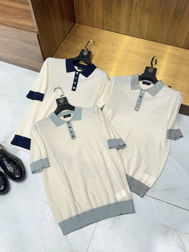 典藏款！“耗时王”菱形镂空提花设计甄选超细优质纱线含15%山羊绒85%桑蚕丝翻领短袖polo衫 男士典藏款 耗时王 polo衫奢雅工艺，触肤即高阶。 匠心底蕴：