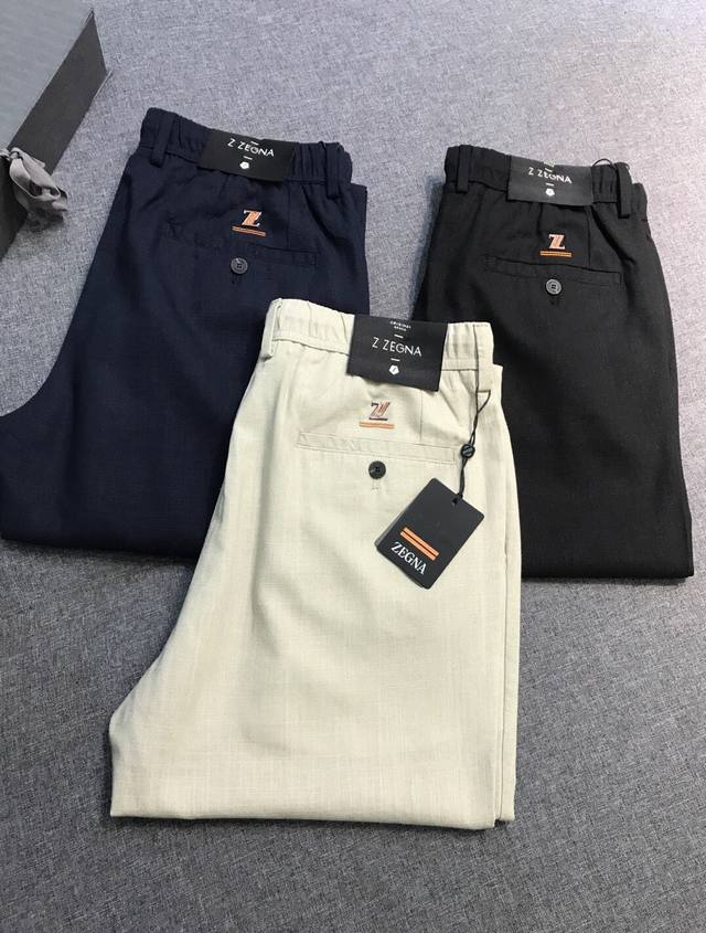 Ez家族男士高端亚麻混纺休闲裤 麻裤，高端洋行渠道货，顶级白金级臻品，原厂代工出品，25年春夏新品，独家售卖！ 高端奢华且白金级的一款裤装，通体的设计完美融合意