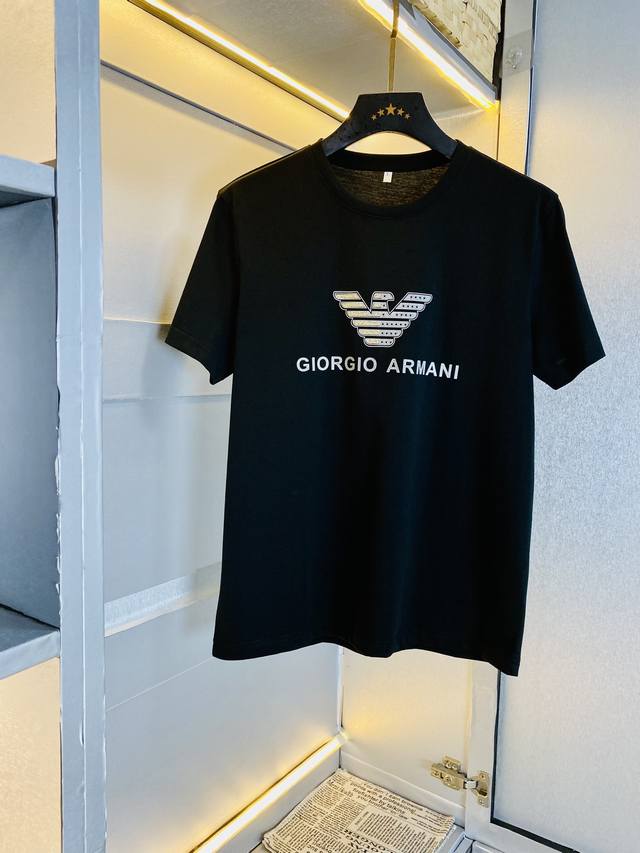 穿240斤 胖子福音 情侣款 码数：M-6Xl 阿玛尼Amani 原单品质 2025最新款 男装短袖T恤 衣服 精选专柜订制顶级丝光棉进口面料 所有细节做工完美