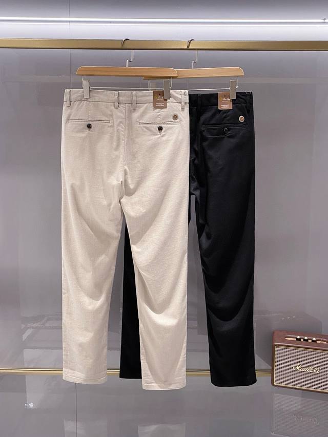 25Fw夏季节新品系列！-L男士修身合体版型纯棉轻薄有型的西裤！ 经典纯色棉质直筒修身长裤，男士裤腰经典时尚百搭商务休闲西裤 此款休闲西裤用心甄选客供优质95%