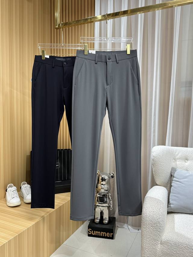 Chrsti*Dio*迪*奥 25Ss春夏新款男士经典商务休闲纯色西裤面膜裤，前所未有的时尚与舒适，贸易公司渠道货，时下大热的元素，质感出彩，高端精英商务人士首