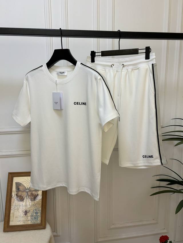 爆款 整套出。不拆卖。赛琳 2025休闲男装短袖舒适套装，高端定制M一3Xl 黑色 白色 L肩宽47胸围104衣长70 腰围72裤长60