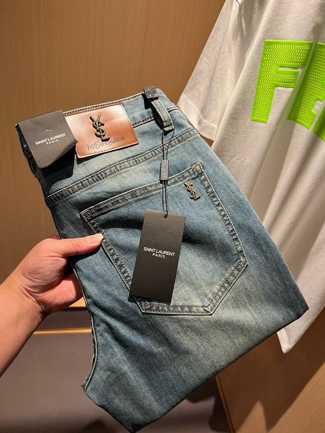 Saint Laure*T 圣罗兰 2025春夏新款男士牛仔裤，潮流轻奢新品登场 原单复刻产物 高端品质 市场最高版本 米兰时装设计师款 先睹为快，独家现货发售