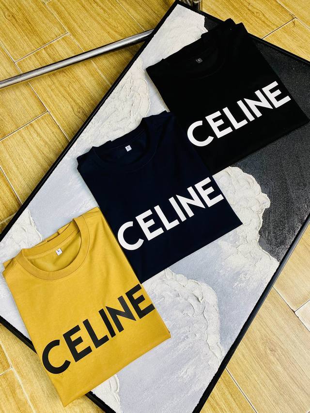 官网同款可穿205斤 赛琳Celine 原单品质 2025最新款短袖 精选专柜订制顶级双丝光棉进口面料 所有细节做工完美1比1复刻 还原正品百分百 原版五金 高