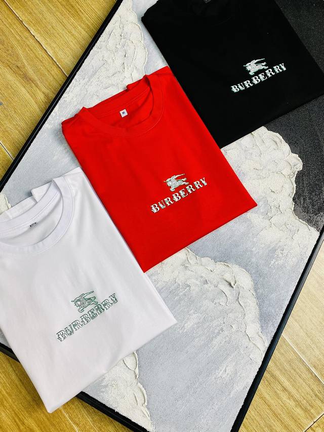 官网同款可穿205斤 巴宝莉Burberry 原单品质 2025最新款短袖 精选专柜订制顶级双丝光棉进口面料 所有细节做工完美1比1复刻 还原正品百分百 原版五