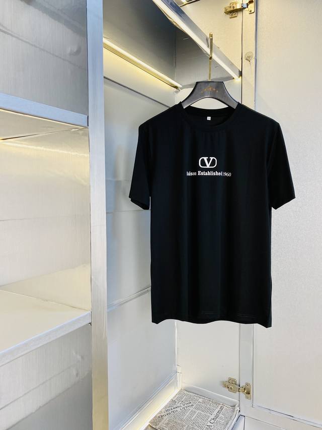 穿130斤 胖子福音 情侣款 码数：M-6Xl 华伦天奴Valentino 原单品质 2025最新款 圆领短袖T恤衣服 精选专柜订制顶级双丝光棉进口面料 所有细