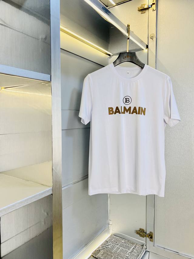穿130斤 胖子福音 情侣款 码数：M-6Xl 巴尔曼Balmain 原单品质 2025最新款 圆领短袖T恤衣服 精选专柜订制顶级双丝光棉进口面料 所有细节做工