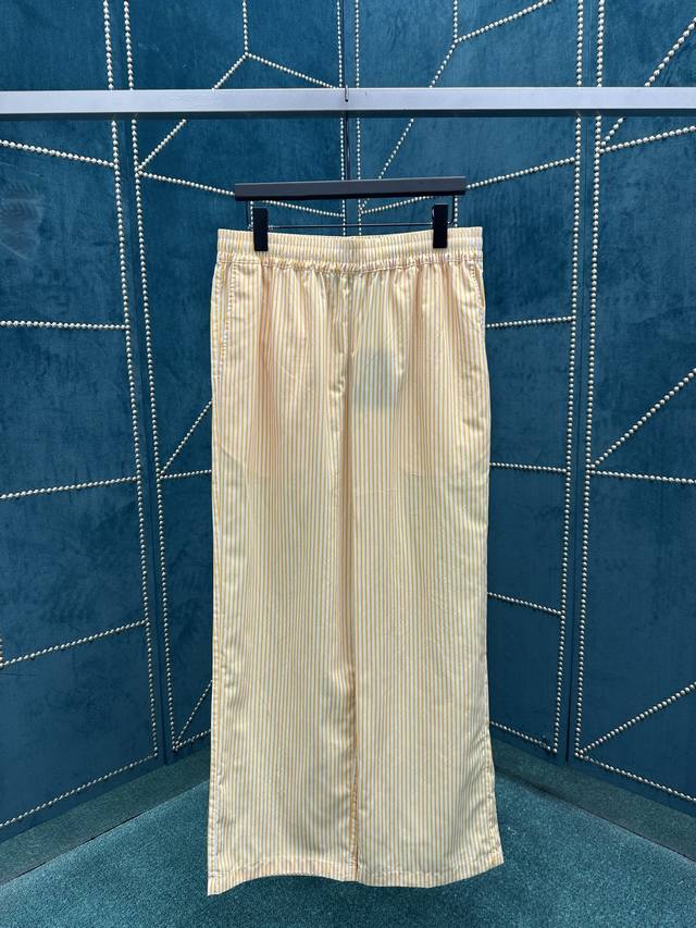 驴家 25Ss新款字母条纹抽绳休闲裤长裤 男款 黄色 码数：S.M.L.Xl.