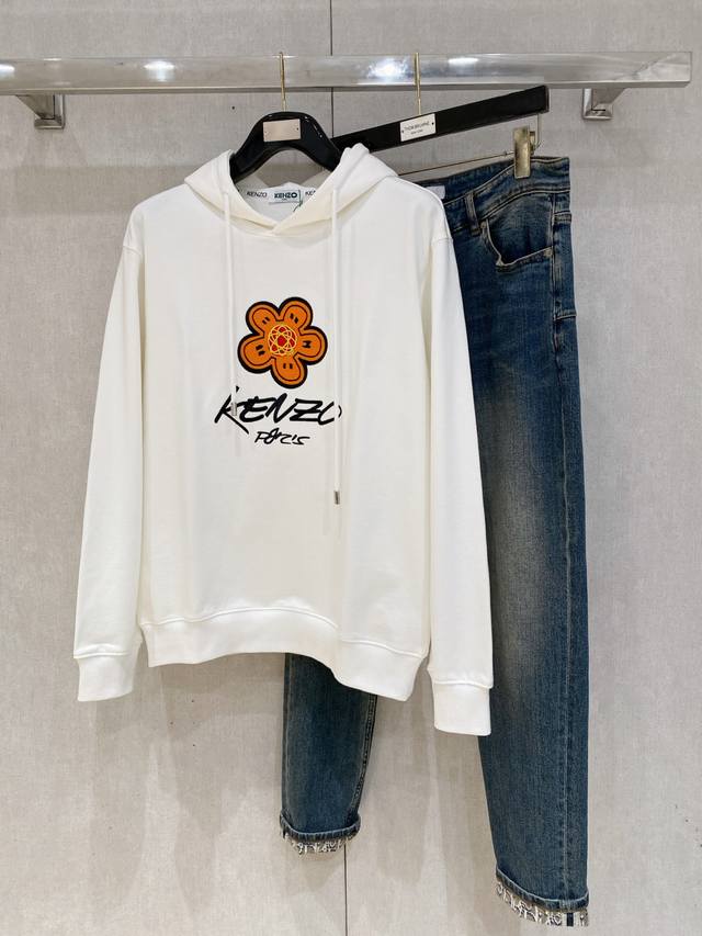 Kenzo 25Ss 新品 最新最顶级版本精美工艺连帽卫衣，最顶级的品质专柜原单套头衫，顶级制作工艺进口面料，专柜品质重工刺绣设计，采用进口高端订制面料，进口丝