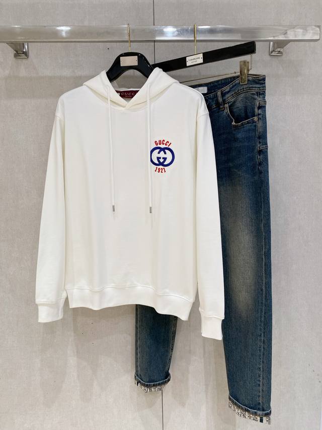 古驰25Ss 新品 最新最顶级版本精美工艺连帽卫衣，最顶级的品质专柜原单套头衫，顶级制作工艺进口面料，专柜品质重工刺绣设计，采用进口高端订制面料，进口丝线手感一