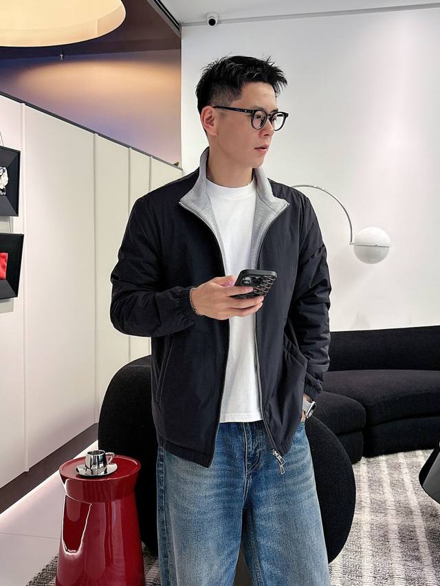 Lp双面穿立领棉服上身图Jb16