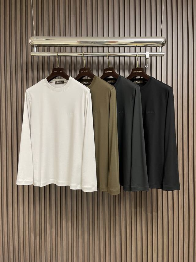 Lp Loropiana 2025Ss秋冬新款长袖T恤打底衫，全品相！工艺采用胸前Logo 刺绣设计！上身舒适透气，不僵硬，整体有着丰富的立体感，品质出口订单，