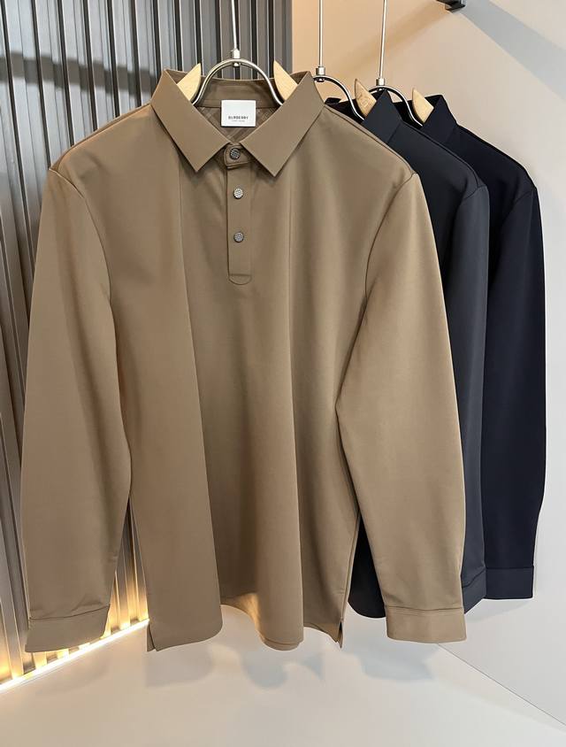 Bur*Erry 巴*莉 2025秋冬新款男士polo衫，品牌最新设计元素！既不单调也不复杂,恰到好处的展现品味！客供顶级定制弹力氨纶面料！舒适吸汗透气根本不在