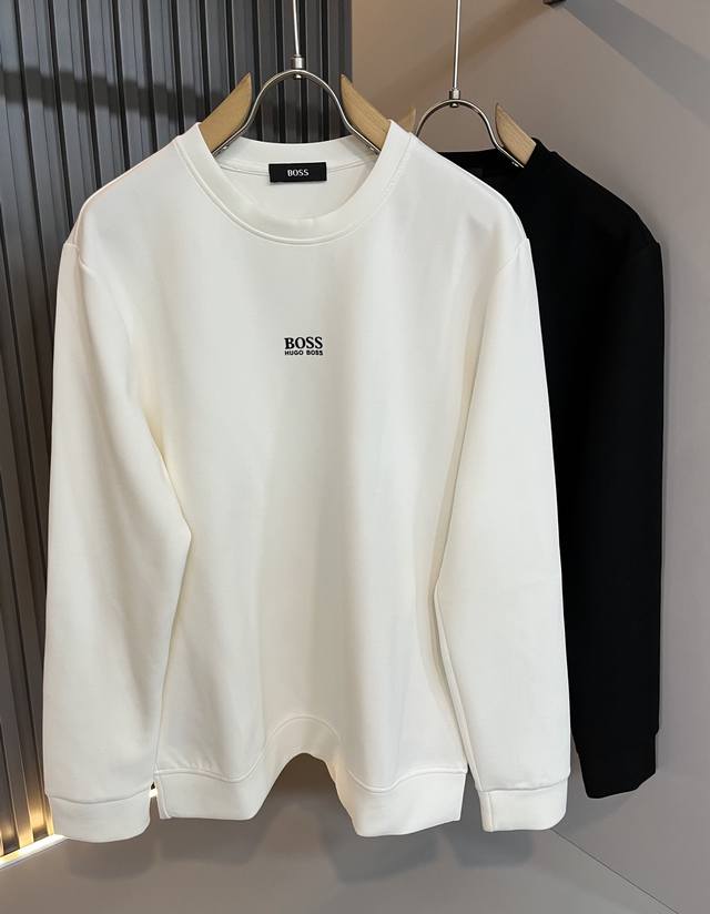 最大穿240斤 Boss 2025秋冬新款男女同款长袖卫衣，意大利原厂订单渠道，极具个性高级风，标志Logo图案压胶工艺设计！情侣款纯棉短袖T恤！！最新时尚潮流