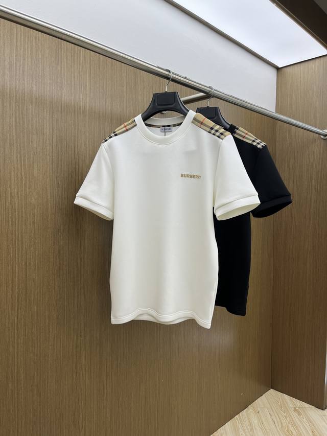 Bbr 2025秋冬 圆领刺绣短袖T恤打底衫 元素性的Logo徽章凸显休闲时尚魅力,依然独领时尚风骚.内搭好伴侣 客供高支弹力针织100%液氨空气层面料,平整匀